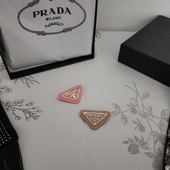Prada Pink or Tan Brooch - Picture 1 of 10